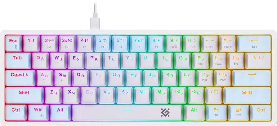 Клавиатура Defender Amox GK-585,  USB, белый бирюзовый [45585]